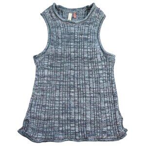 Pilcro Ribbed Knit Sleeveless Top Gray Marled Anthropologie Size S.